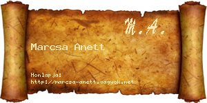 Marcsa Anett névjegykártya