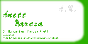 anett marcsa business card